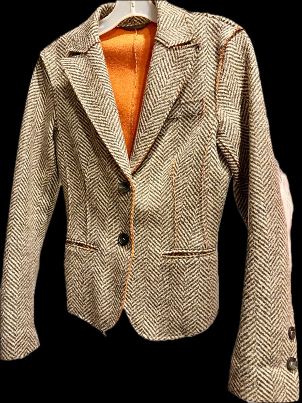 Herringbone Fitted Blazer